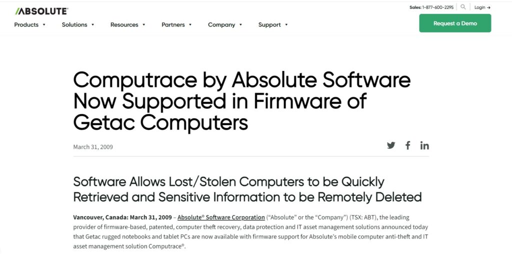 Computrace by Absolute Software