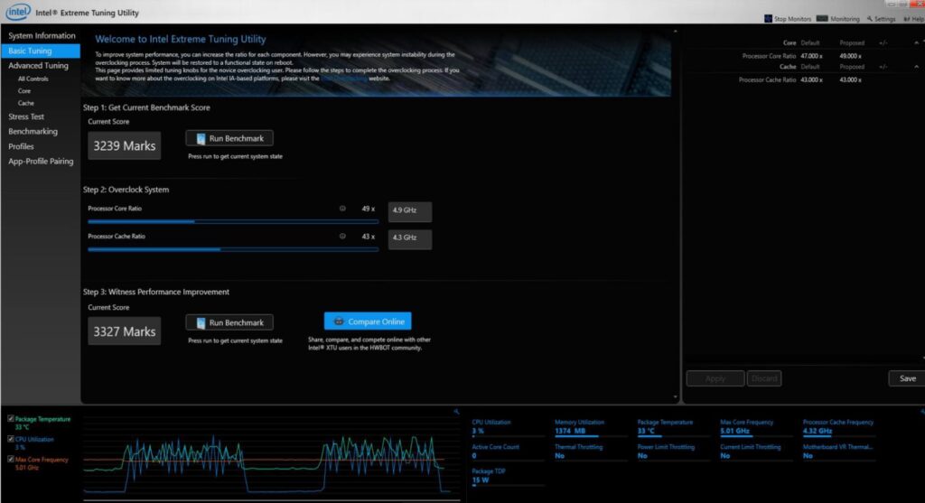 Using Intel® Extreme Tuning Utility XTU