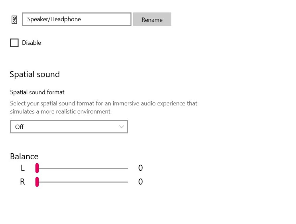 audio balanc esetting