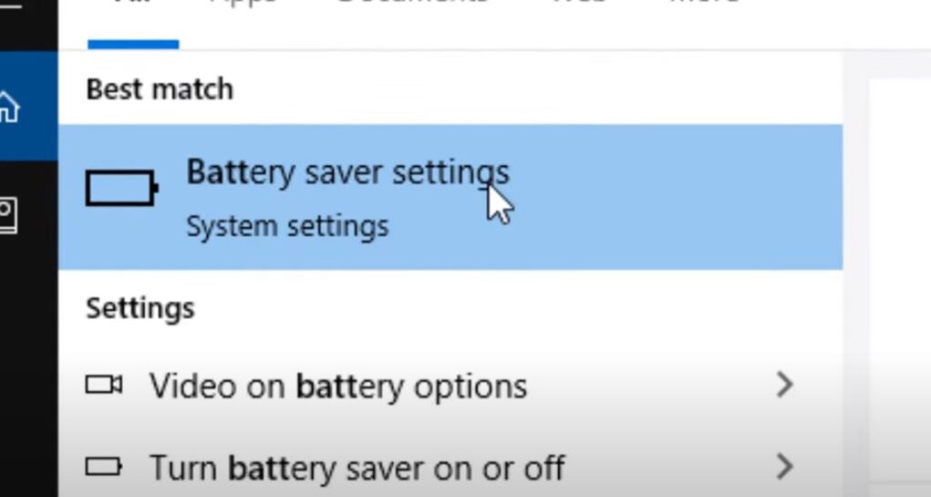 battery save setting