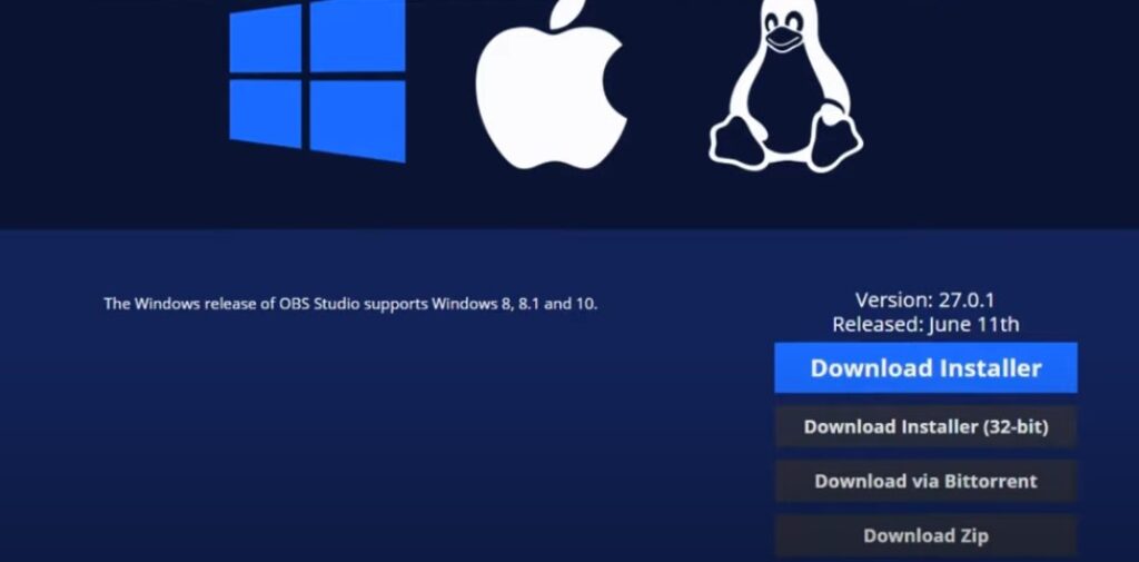 downloaded OBS Studio