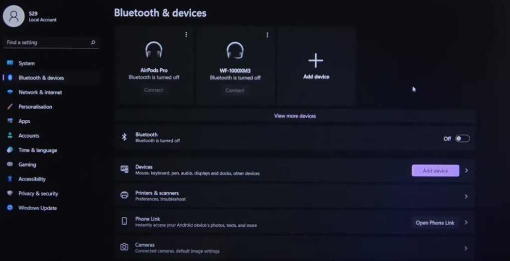 laptop bluthooth devices
